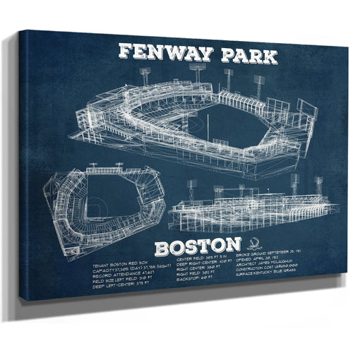 Boston Red Sox - Fenway Park Stadium Print as a stretched canvas wrap with gallery wrapped edges