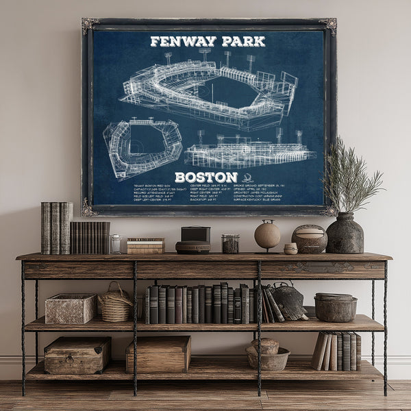 Boston Red Sox - Fenway Park Stadium Print canvas print size guide 24x18 36x24 48x36 inches