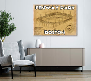 Cutler West Vintage Brown Boston Red Sox - Vintage Fenway Park Baseball Print