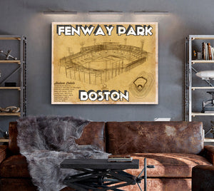 Cutler West Vintage Brown Boston Red Sox - Vintage Fenway Park Baseball Print