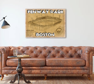 Cutler West Vintage Brown Boston Red Sox - Vintage Fenway Park Baseball Print