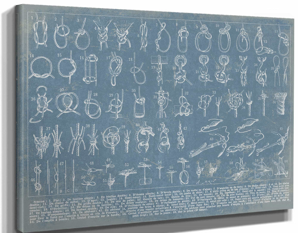 14" x 11" / Stretched Canvas Wrap Cutler West Vintage Knots - Sailor Knots Nautical Wall Art