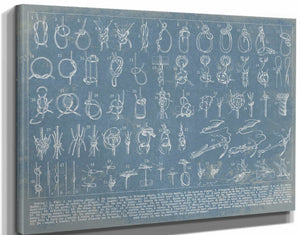 14" x 11" / Stretched Canvas Wrap Cutler West Vintage Knots - Sailor Knots Nautical Wall Art