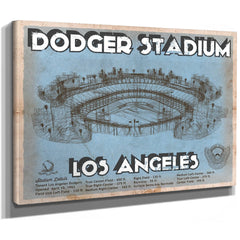 LA Dodgers Stadium Print as a stretched canvas wrap with gallery wrapped edges