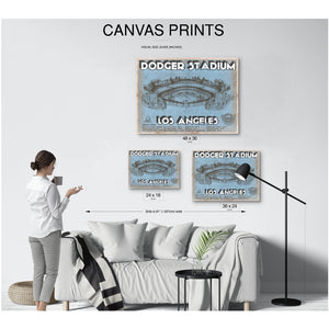 LA Dodgers Stadium Print displayed on a wall