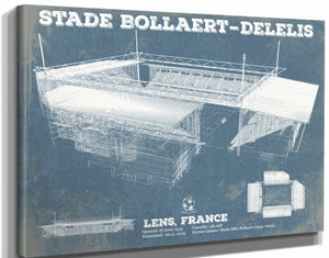 14" x 11" / Stretched Canvas Wrap Cutler West Vintage RC Lens Stade Bollaert-Delelis Stadium Soccer Print
