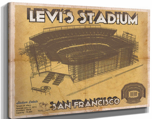 14" x 11" / Stretched Canvas Wrap Cutler West Vintage San Francisco 49ers - Levi's Stadium NFL Print