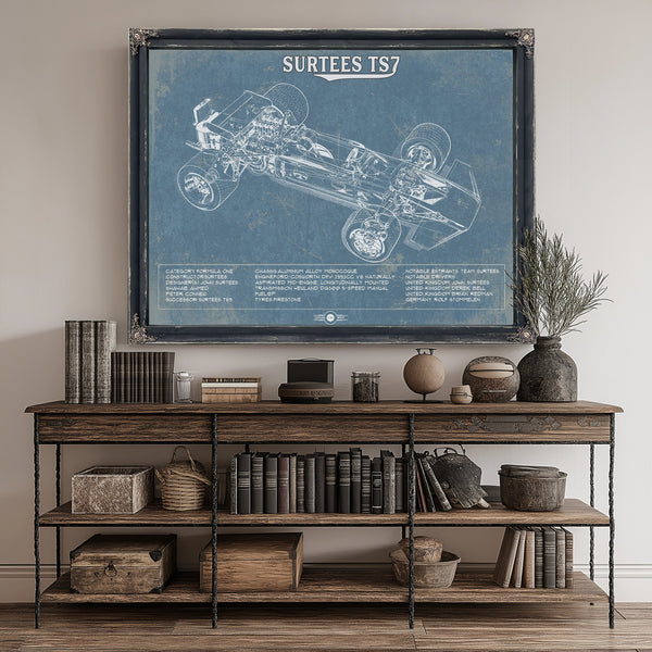 Surtees TS7 Formula One Racing Print canvas print size guide 24x18 36x24 48x36 inches