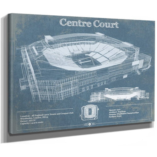 Wimbledon - Centre Court Tennis Stadium Print as a stretched canvas wrap with gallery wrapped edges