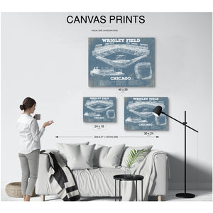 Wrigley Field Art - Chicago Cubs Stadium Print displayed on a wall