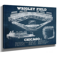 Wrigley Field Art - Chicago Cubs Stadium Print as a stretched canvas wrap with gallery wrapped edges