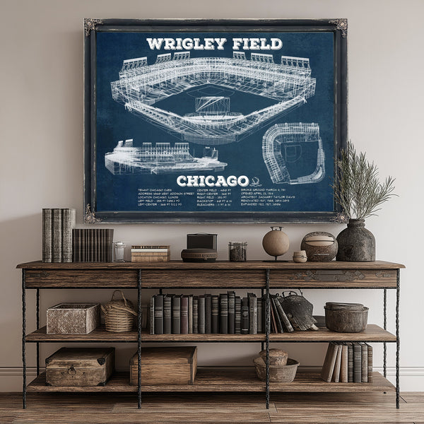 Wrigley Field Art - Chicago Cubs Stadium Print canvas print size guide 24x18 36x24 48x36 inches