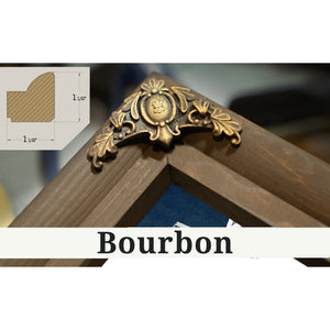 Bourbon frame corner detail, 1.5 inch ornate wood moulding, Wrigley Field Art - Chicago Cubs Stadium Print