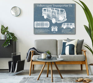 Cutler West Volkswagen Transporter T2 Vintage Blueprint Auto Print