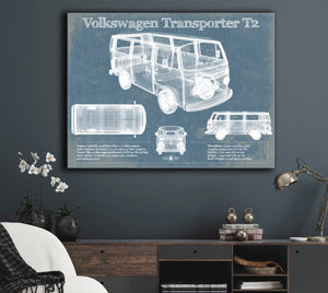 Cutler West Volkswagen Transporter T2 Vintage Blueprint Auto Print