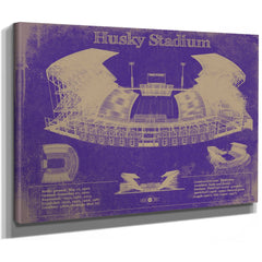 Washington Huskies Art - Husky Stadium Print as a stretched canvas wrap with gallery wrapped edges