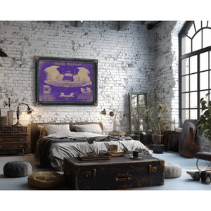 Washington Huskies Art - Husky Stadium Print framed in Vintage Black in a farmhouse entryway