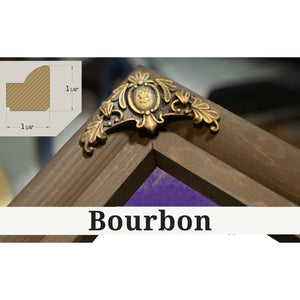 Bourbon frame corner detail, 1.5 inch ornate wood moulding, Washington Huskies Art - Husky Stadium Print