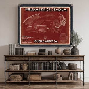 Williams-Brice Stadium Art - South Carolina Gamecocks Print canvas print size guide 24x18 36x24 48x36 inches