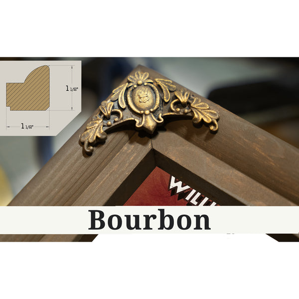 Bourbon frame corner detail, 1.5 inch ornate wood moulding, Williams-Brice Stadium Art - South Carolina Gamecocks Print