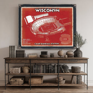 Wisconsin Badgers Camp Randall Stadium Print canvas print size guide 24x18 36x24 48x36 inches