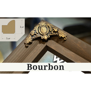 Bourbon frame corner detail, 1.5 inch ornate wood moulding, Wrigley Field Art- Chicago Cubs Stadium Print