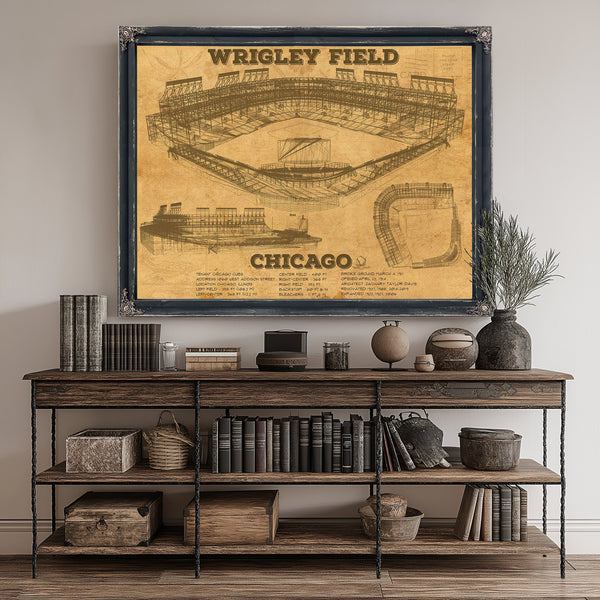 Wrigley Field Art - Chicago Cubs Stadium Print canvas print size guide 24x18 36x24 48x36 inches