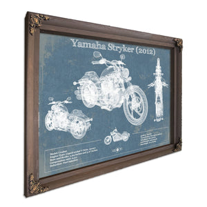 2012 Yamaha Stryker Print in a Bourbon stained wood frame with antique gold corners