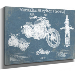 2012 Yamaha Stryker Print as a stretched canvas wrap with gallery wrapped edges