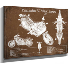 Yamaha V-Max 1200 Print as a stretched canvas wrap with gallery wrapped edges