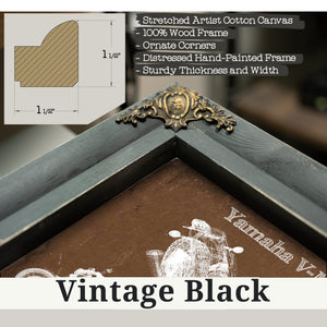 Vintage Black frame corner detail, 1.5 inch ornate wood moulding, Yamaha V-Max 1200 Print