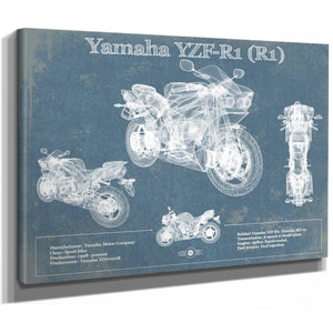 Yamaha YZF-R1 (R1) Print as a stretched canvas wrap with gallery wrapped edges
