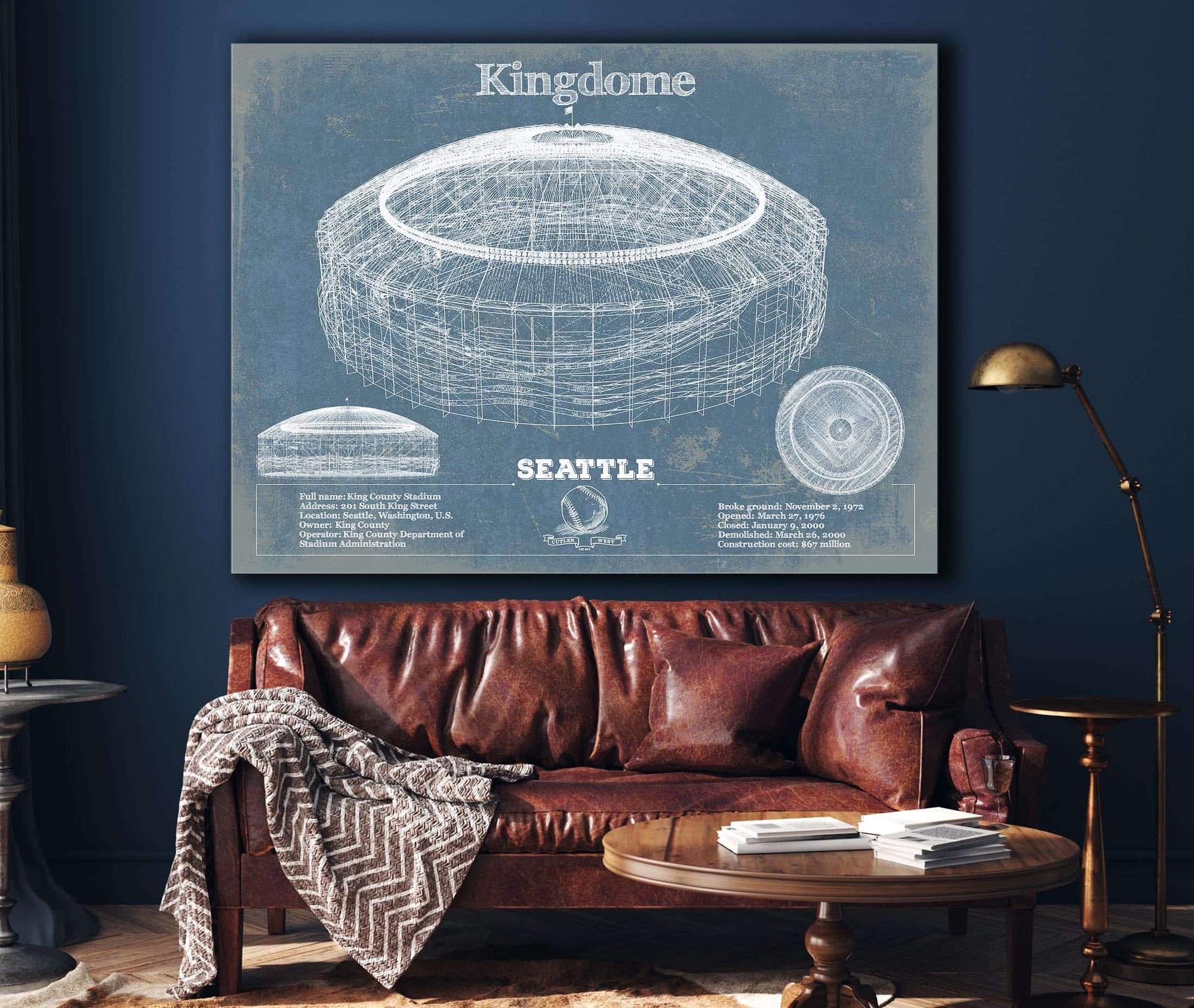 Cutler West Seattle Mariners - Kingdome Stadium Vintage Baseball Print