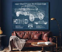 Cutler West 1997 Ford F350 XLT Crew Cab Vintage Blueprint Auto Print