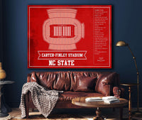 Cutler West NC State Wolfpack Team Colors - Carter-Finley Stadium Vintage Seating Chart