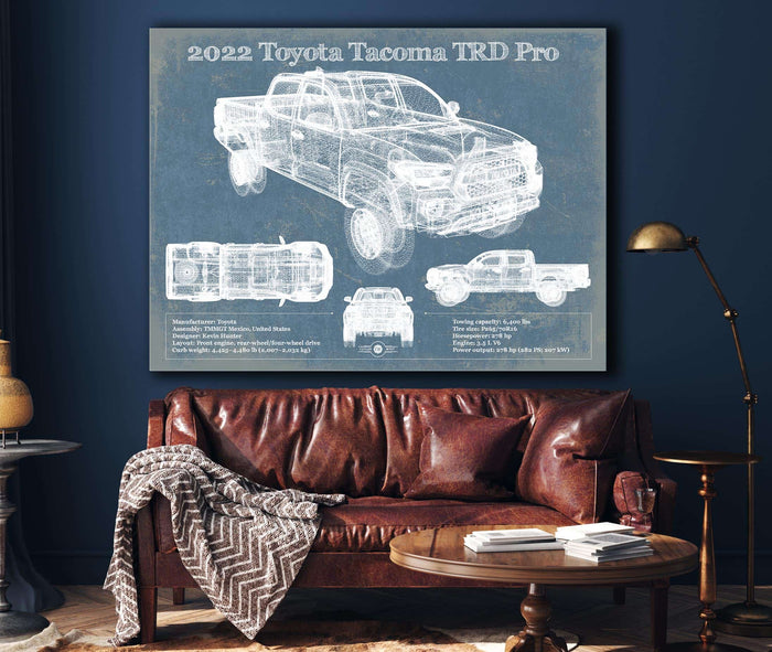 Cutler West 2022 Toyota Tacoma TRD Pro Blueprint Vintage Auto Print