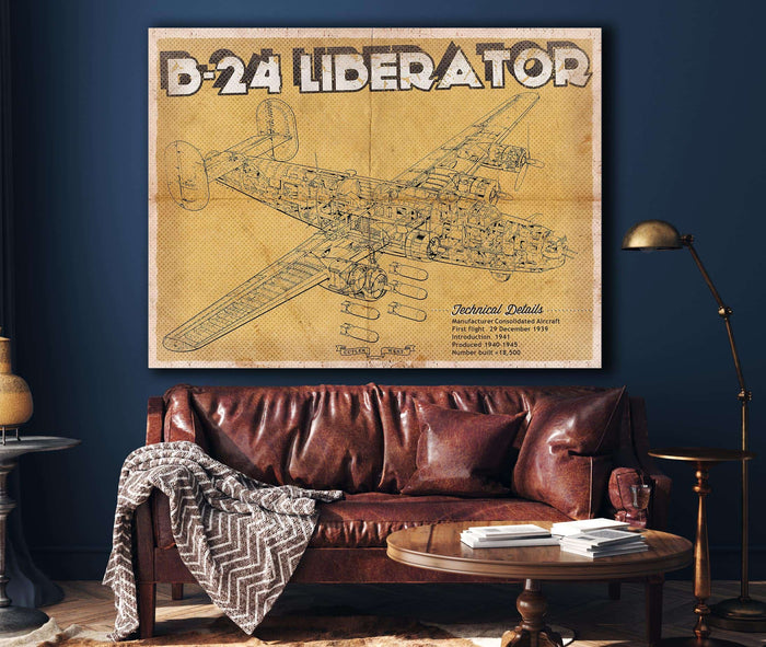 Cutler West Vintage B-24 Liberator Bomber Military Print