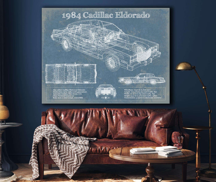 Cutler West 1984 Cadillac Eldorado Vintage Blueprint Auto Print