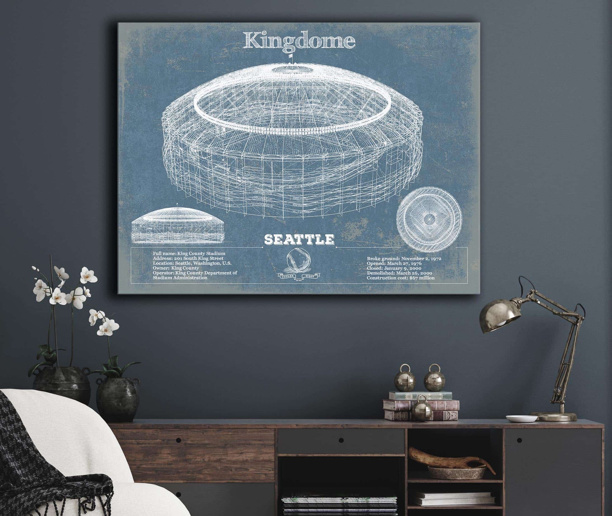 Cutler West Seattle Mariners - Kingdome Stadium Vintage Baseball Print