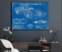 Cutler West Chevrolet Corvette C4 Blueprint Vintage Auto Print