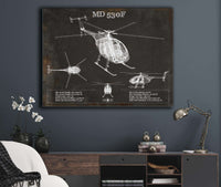Cutler West MD 530F Helicopter Vintage Aviation Blueprint Print