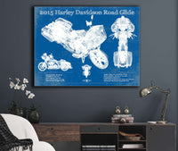 Cutler West 2015 Harley Davidson Road Glide Blueprint Vintage Motorcycle Print