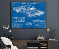 Cutler West 1960 Chevrolet El Camino Vintage Blueprint Auto Print
