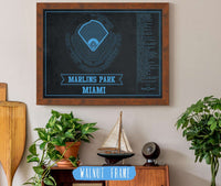 Cutler West Miami Marlins - Marlin Park Blueprint - Vintage Baseball Fan Team Color Print
