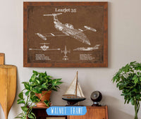 Cutler West Learjet 35 Vintage Blueprint Airplane Print