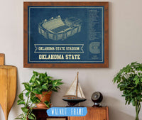 Cutler West Oklahoma State Cowboys Art - Oklahoma State Stadium Vintage Blueprint Art Print