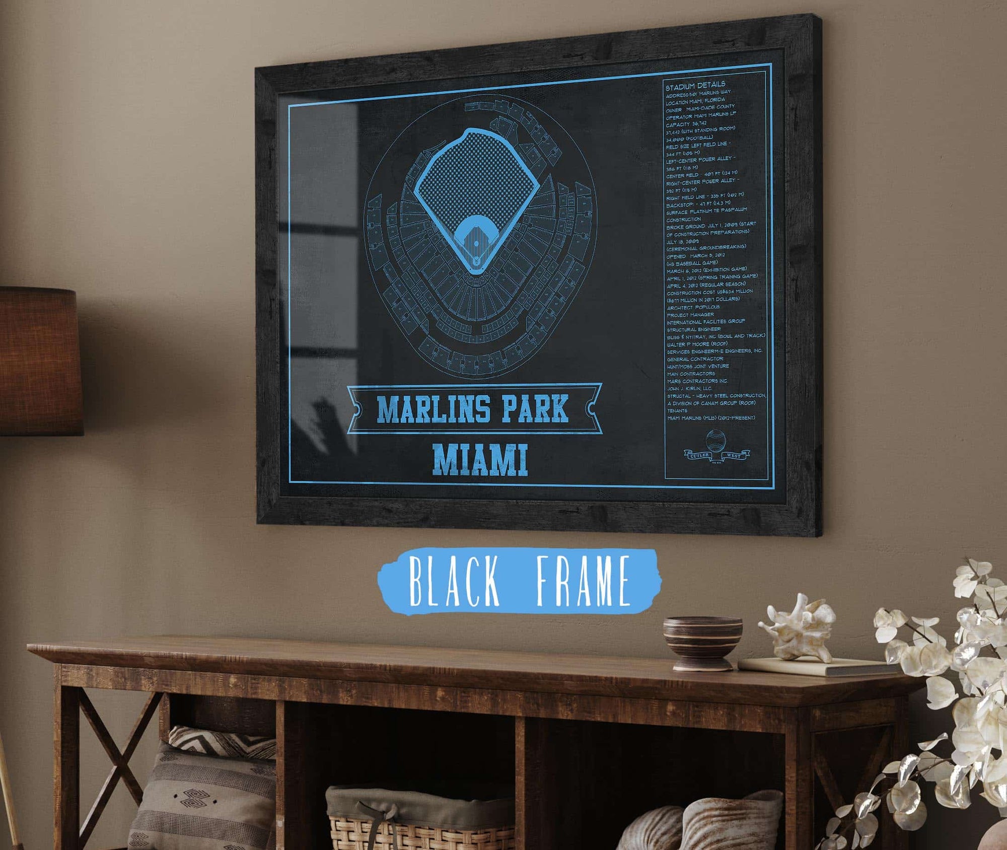 Miami Marlins - Marlins Park - Team Colors - 18x24 Canvas – Ballpark  Blueprints