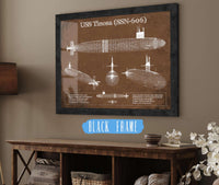 Cutler West USS Permit (SSN-594) Blueprint Original Military Wall Art - Customizable