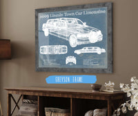 Cutler West 2009 Lincoln Town Car Limousine Vintage Blueprint Auto Print