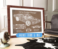 Cutler West 1974 Dodge Charger Vintage Blueprint Auto Print